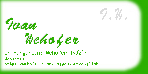 ivan wehofer business card